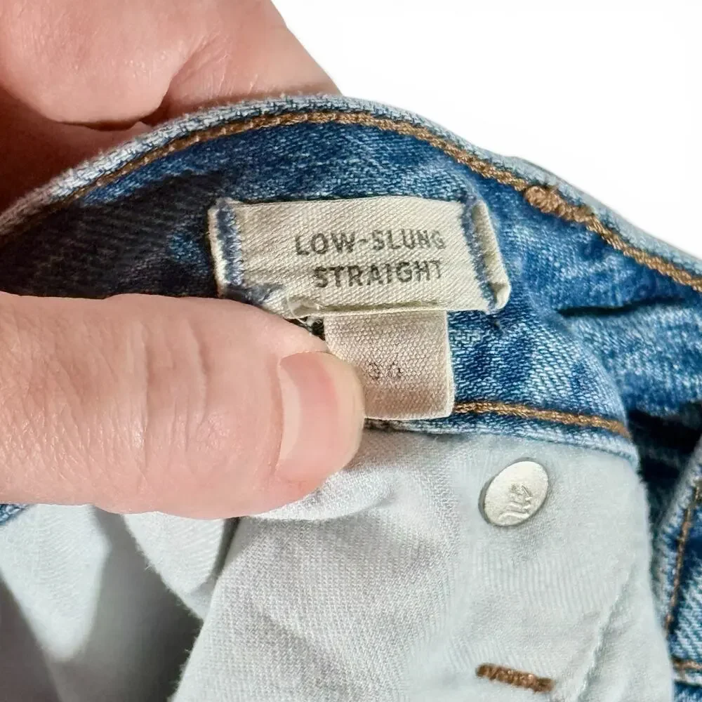 Madewell Lot 2 Women's 30 Low-Slung Straight Jeans 100% Cotton Denim Fair Trade - Picture 5 of 13